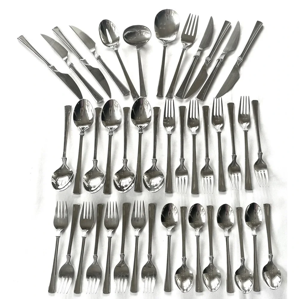 Mikasa Verona 18/8 Stainless Flatware Set Service for 8 + Serving Pieces - 43pcs